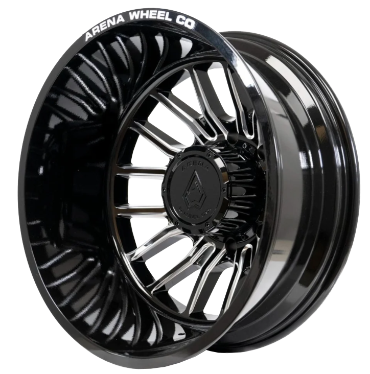 Arena Thunder Gloss Black And Milled 20x8.25 20" Dually Wheels