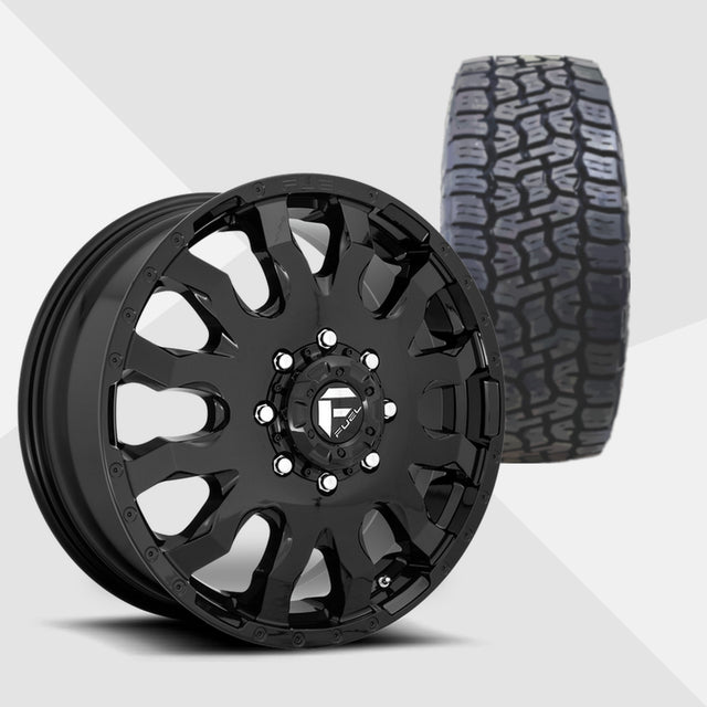 Fuel Offroad Blitz Dually Gloss Black 20x8.25 Wheels & Nitto Tires Terra Grappler G3 265/60R20 Tires - 20" Dually Package