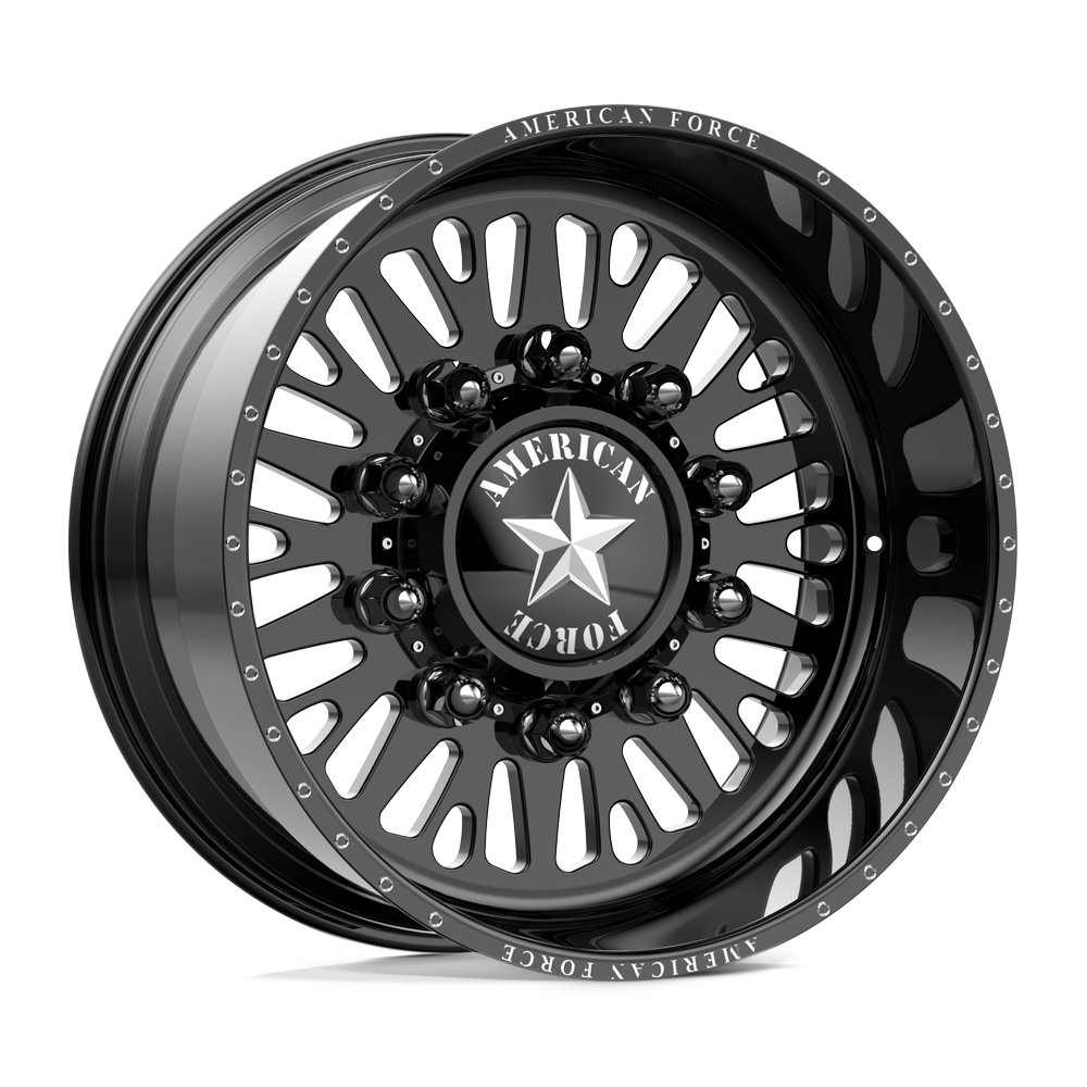 American Force 6N12 Brawn SD Gloss Black Milled 26x12 8x210 Dually Wheels