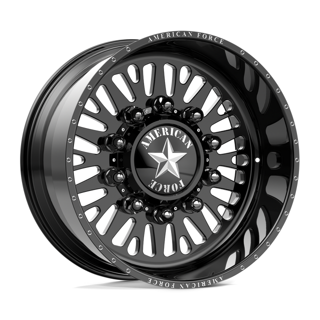 American Force 6N12 Brawn SD Gloss Black Milled 24x11 8x210 Dually Wheels