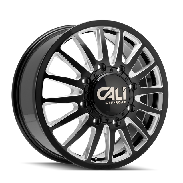 Cali Offroad Summit Gloss Black with Milled Spokes 20x8.25 20" Dually Wheels