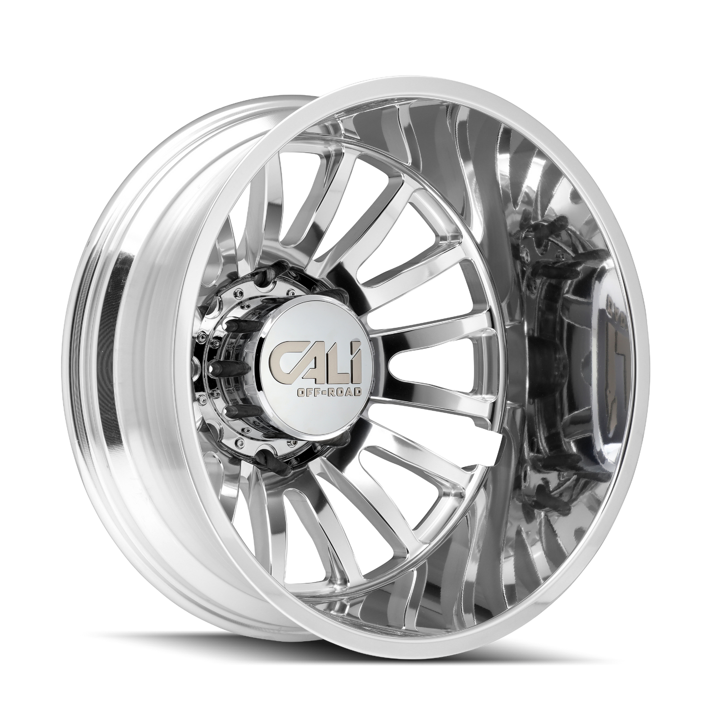 Cali Offroad Summit Polished with Milled Spokes 22x8.25 22" Dually Wheels