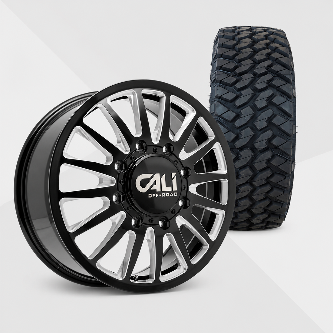 Cali Offroad Summit Dually 20x8.25 Wheels & Nitto Tires Trail Grappler M/T 285/60R20 Tires - 20" Dually Package