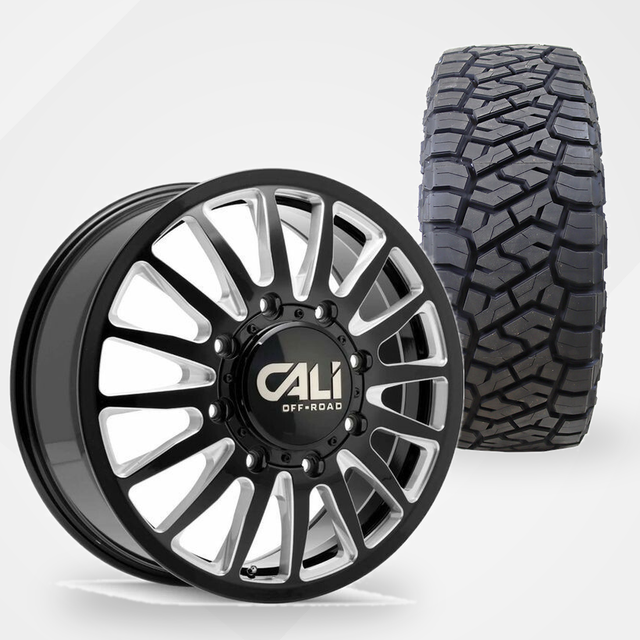 Cali Offroad Summit Dually 20x8.25 Wheels & Toyo Tires Open Country R/T Trail 35x12.50R20 Tires - 20" Dually Package
