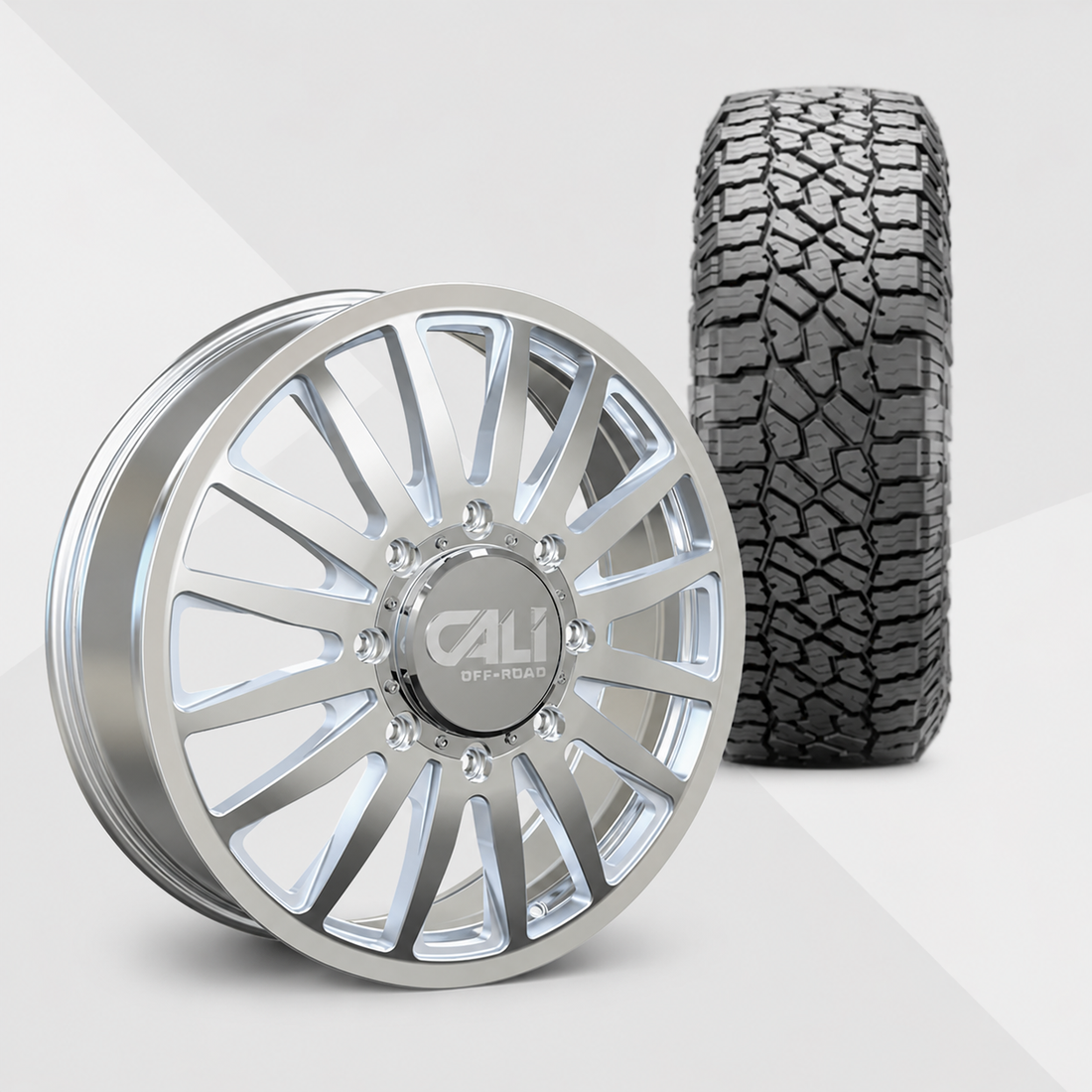 Cali Offroad Summit Dually 20x8.25 Wheels & Falken Tires Wildpeak A/T4W 35x12.50R20 Tires - 20" Dually Package