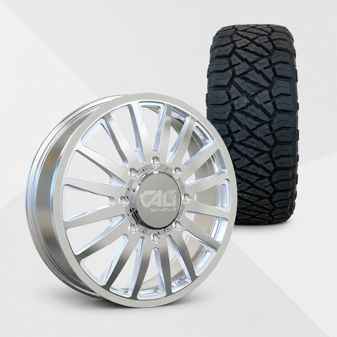 Cali Offroad Summit Dually 20x8.25 Wheels & Nitto Tires Ridge Grappler 35x11.50R20 Tires - 20" Dually Package