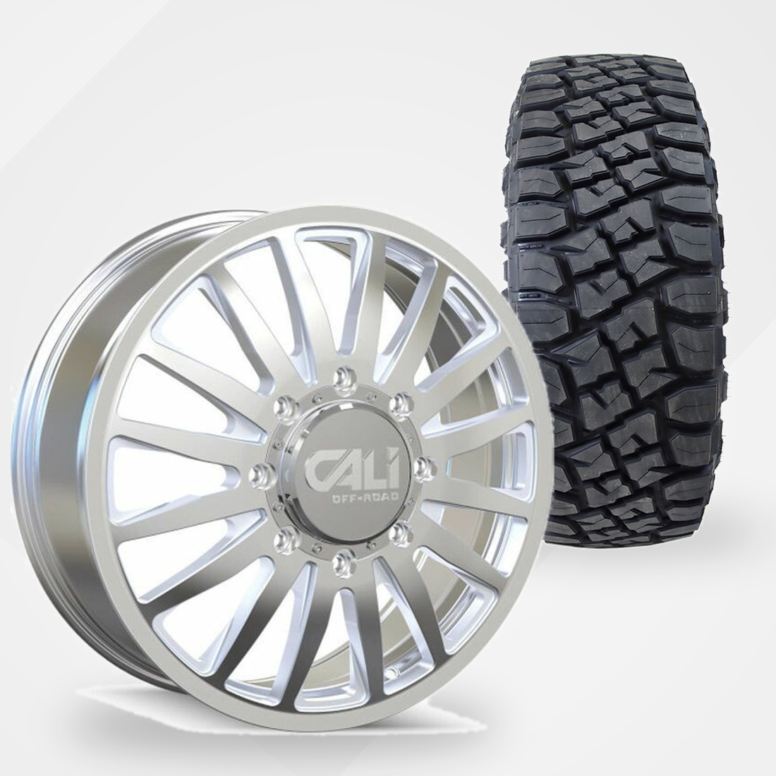 Cali Offroad Summit Dually 20x8.25 Wheels & Toyo Tires Open Country R/T Pro 35x12.50R20 Tires - 20" Dually Package
