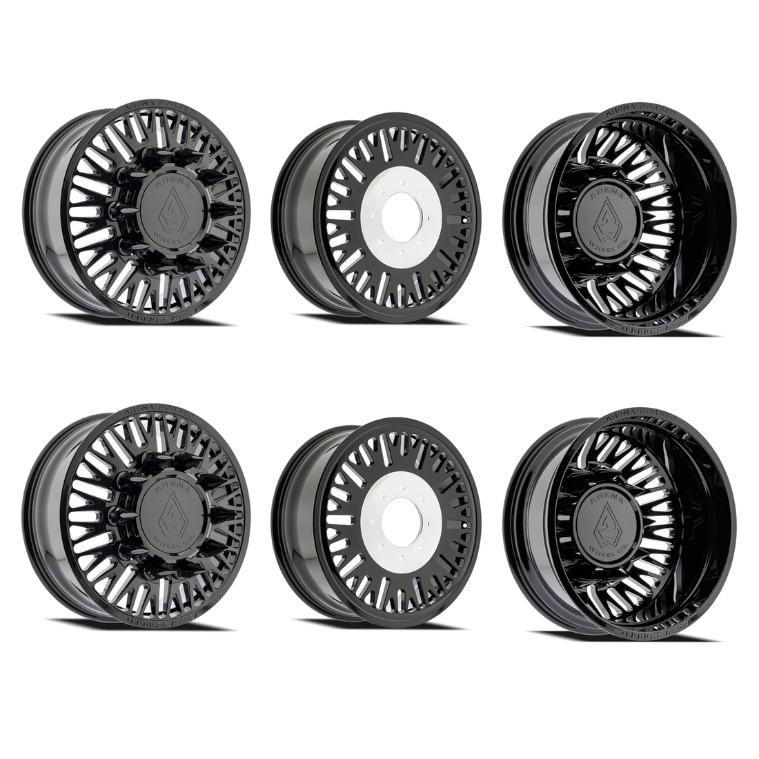 Arena Forged Casino Gloss Black 22x8.25 8x200 Dually Wheels