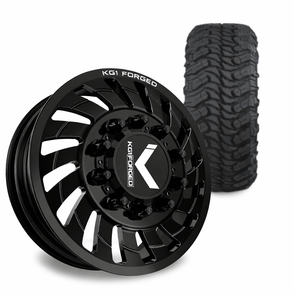 KG1 Razor-KD 24x8.25 Wheels & Atturo Tires Trail Blade MTS 37x13.50R24 Tires - 24" Dually Package