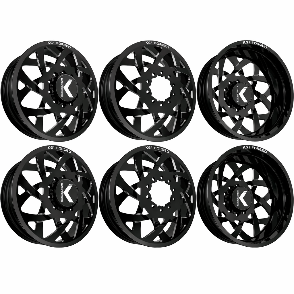 KG1 Orbital-KD 24x8.25 Wheels & Atturo Tires Trail Blade MTS 37x13.50R24 Tires - 24" Dually Package
