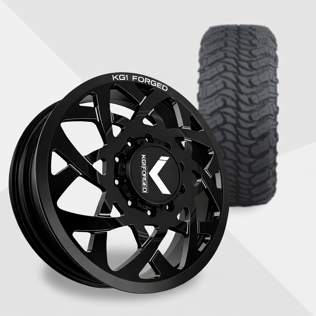 KG1 Orbital-KD 24x8.25 Wheels & Atturo Tires Trail Blade MTS 37x13.50R24 Tires - 24" Dually Package
