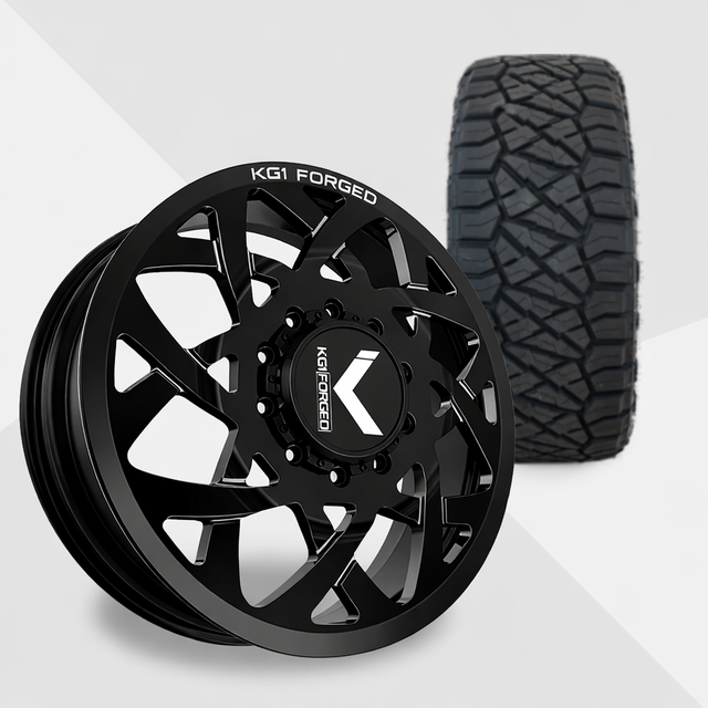 KG1 Orbital-KD 22x8.25 Wheels & Nitto Tires Ridge Grappler 35x12.50R22 Tires - 22" Dually Package