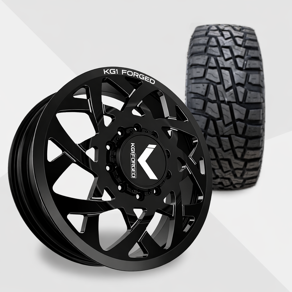 KG1 Orbital-KD 22x8.25 Wheels & Venom Power Tires Trail Hunter R/T 37x12.50R22 Tires - 22" Dually Package