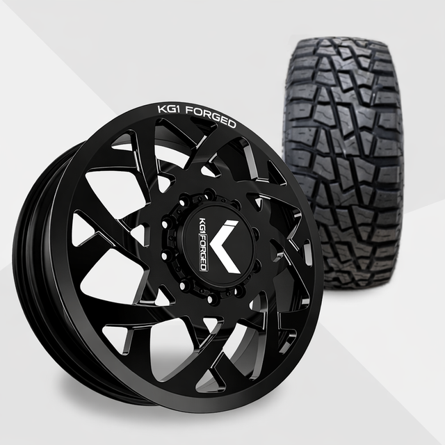 KG1 Orbital-KD 22x8.25 Wheels & Venom Power Tires Trail Hunter R/T 37x12.50R22 Tires - 22" Dually Package