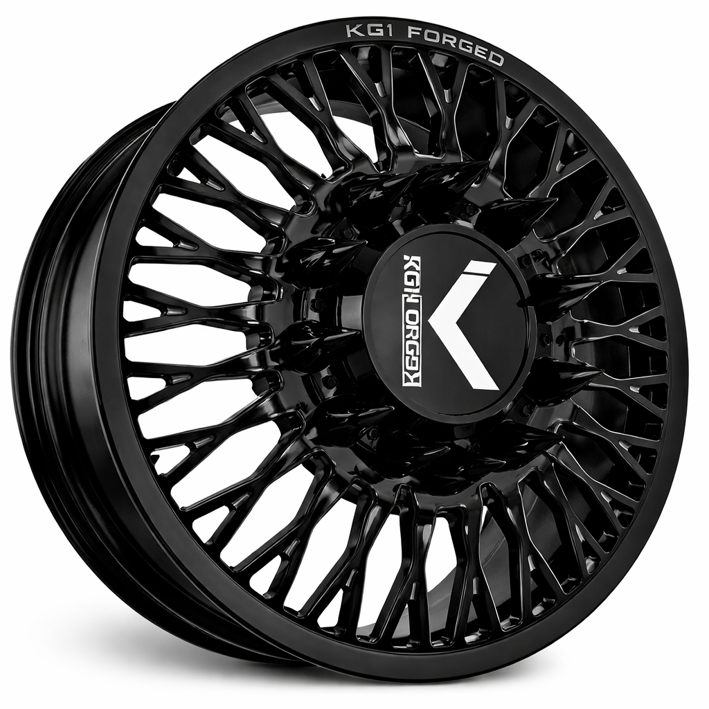 KG1 Jacked-KD 24x8.25 Wheels & Kenda Tires Klever R/T 35x12.50R24 Tires - 24" Dually Package