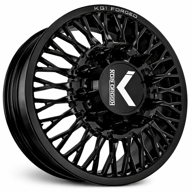 KG1 KD049 Jacked-KD Gloss Black 24x8.25 24" Dually Wheels