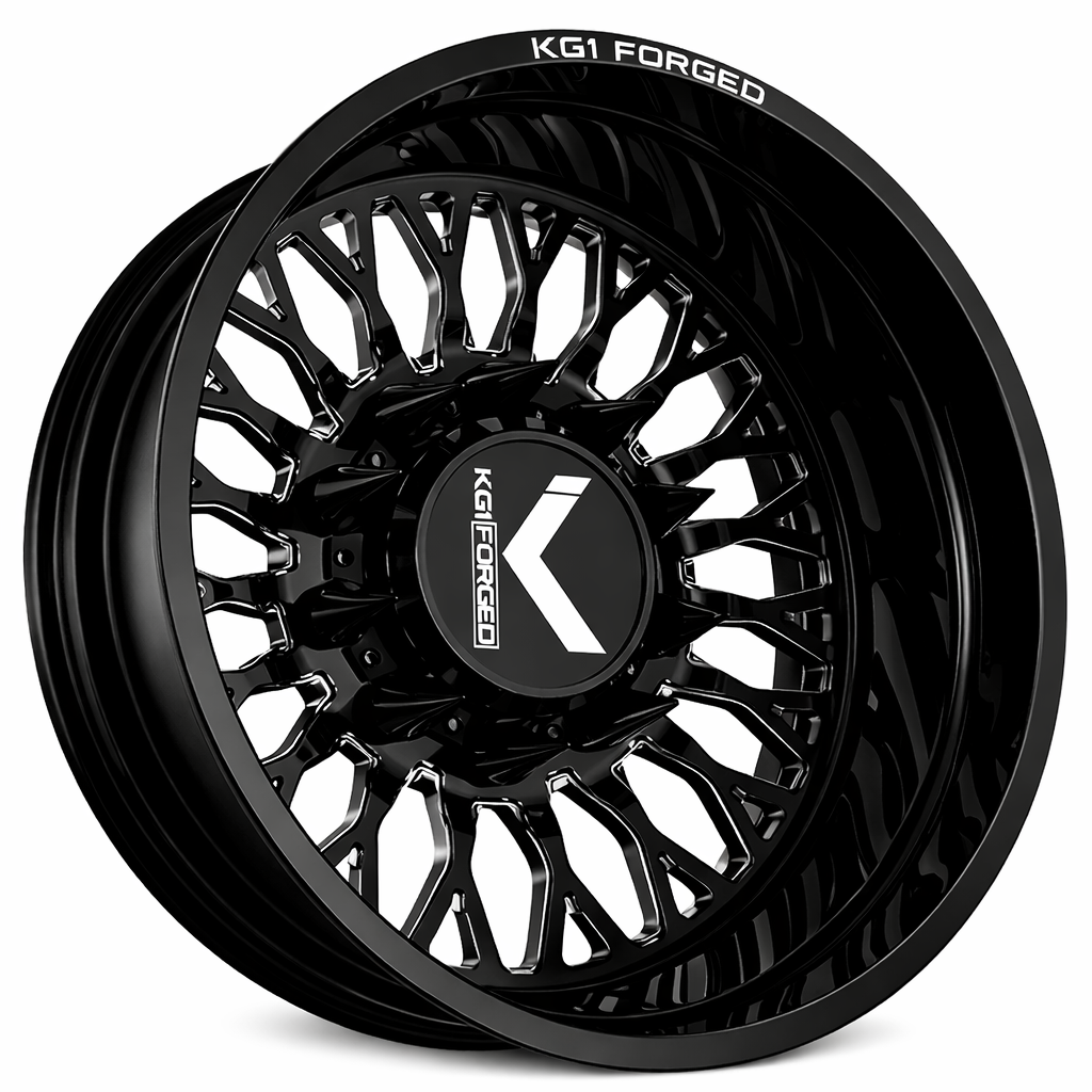 KG1 Jacked-KD 24x8.25 Wheels & Kenda Tires Klever R/T 35x12.50R24 Tires - 24" Dually Package