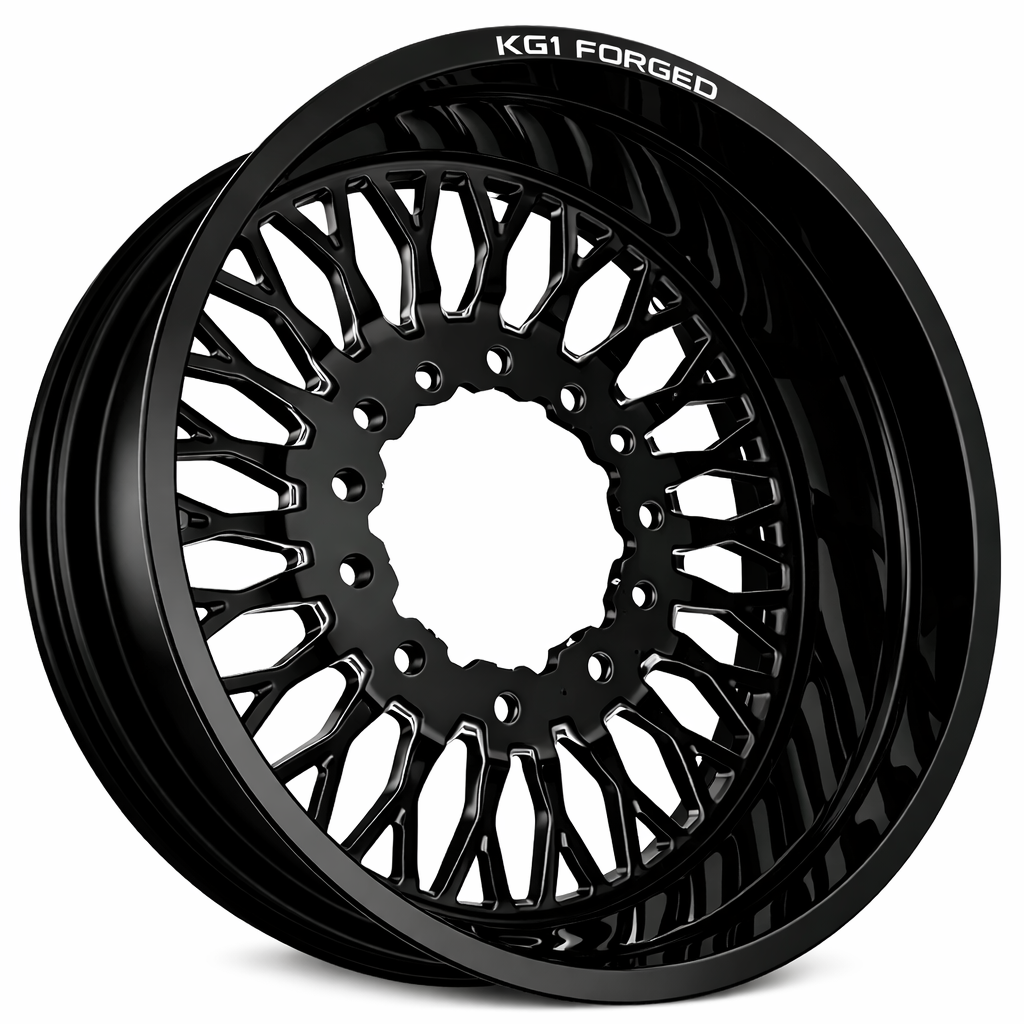 KG1 Jacked-KD 24x8.25 Wheels & Kenda Tires Klever R/T 35x12.50R24 Tires - 24" Dually Package