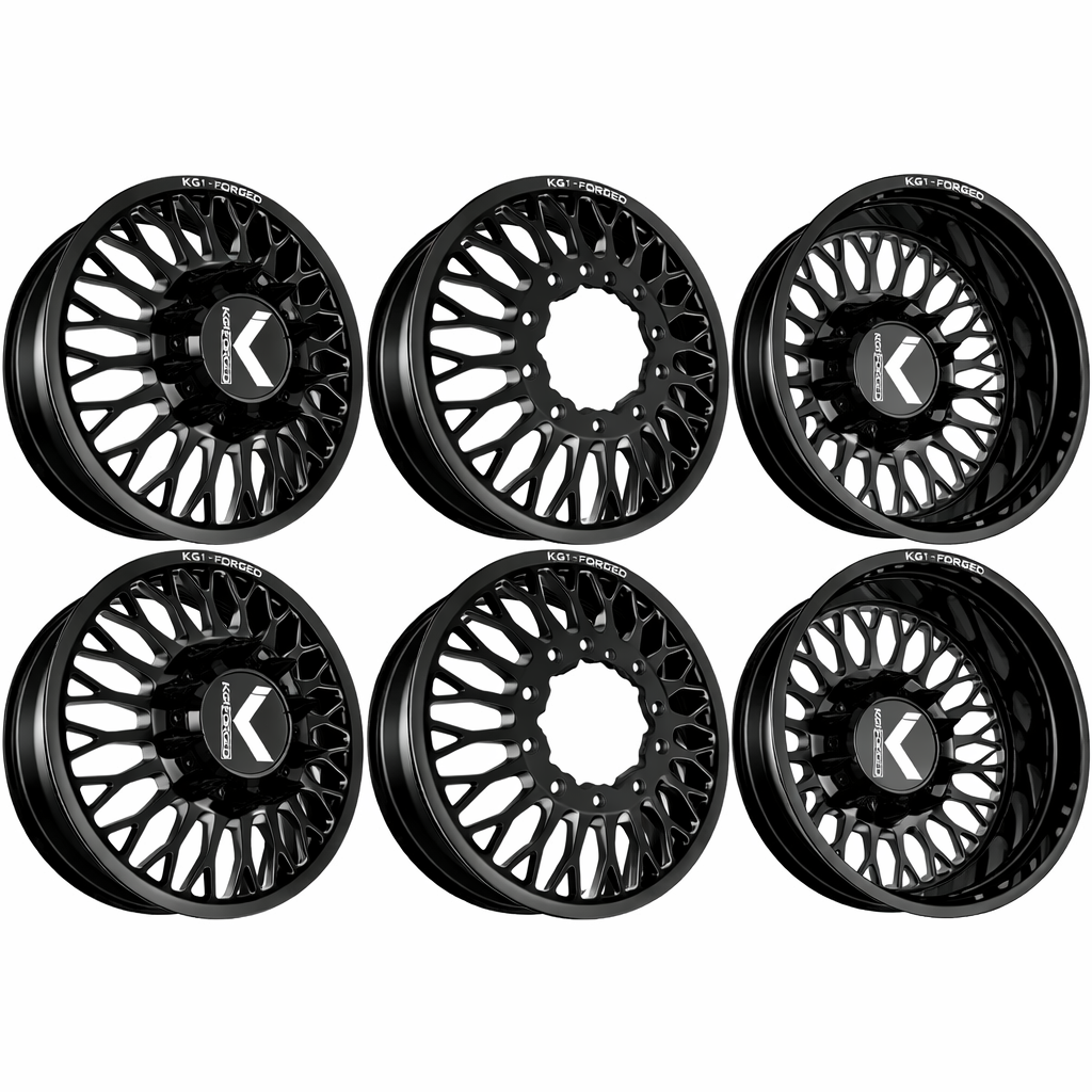 KG1 Elevate-KD 22x8.25 Wheels & Venom Power Tires Trail Hunter R/T 37x12.50R22 Tires - 22" Dually Package