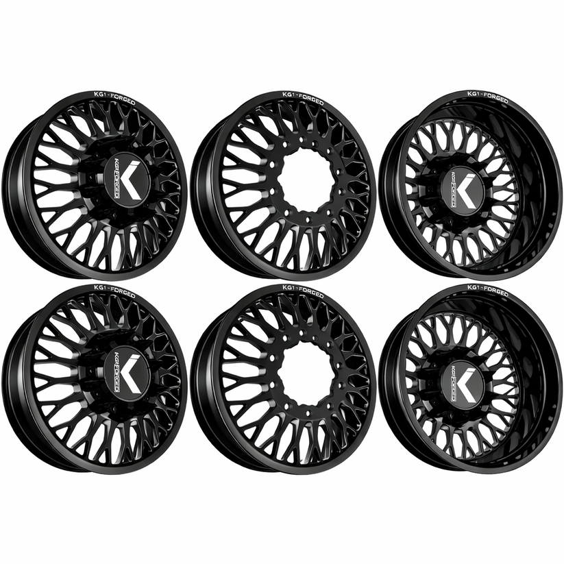 KG1 KD056 Elevate-KD Gloss Black 22x8.25 22" Dually Wheels
