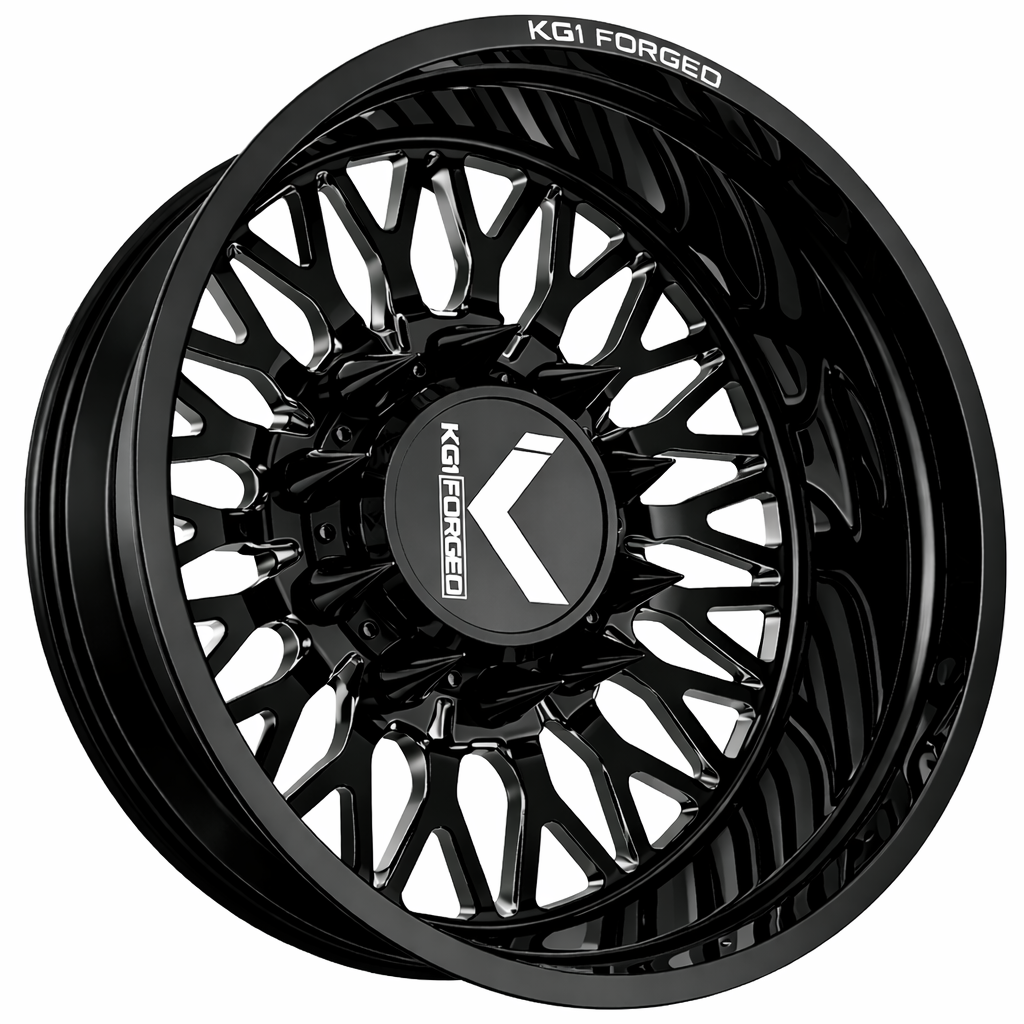 KG1 Seismic-KD 24x8.25 Wheels & LandSpider Tires Wildtraxx R/T 37x13.50R24 Tires - 24" Dually Package