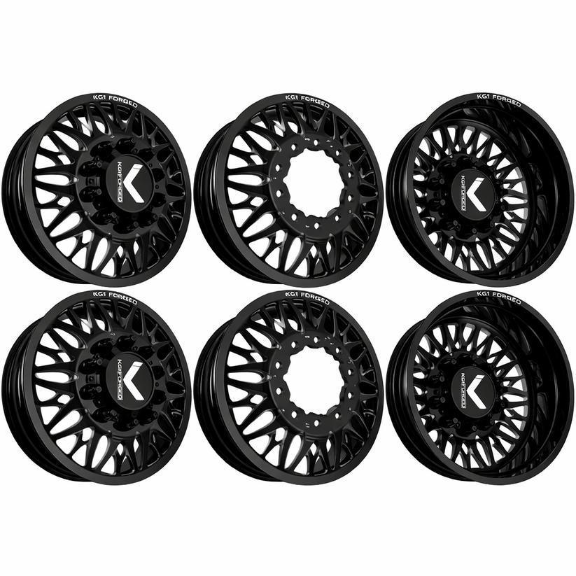 KG1 KD014 Trident-KD Gloss Black 26x8.25 26" Dually Wheels