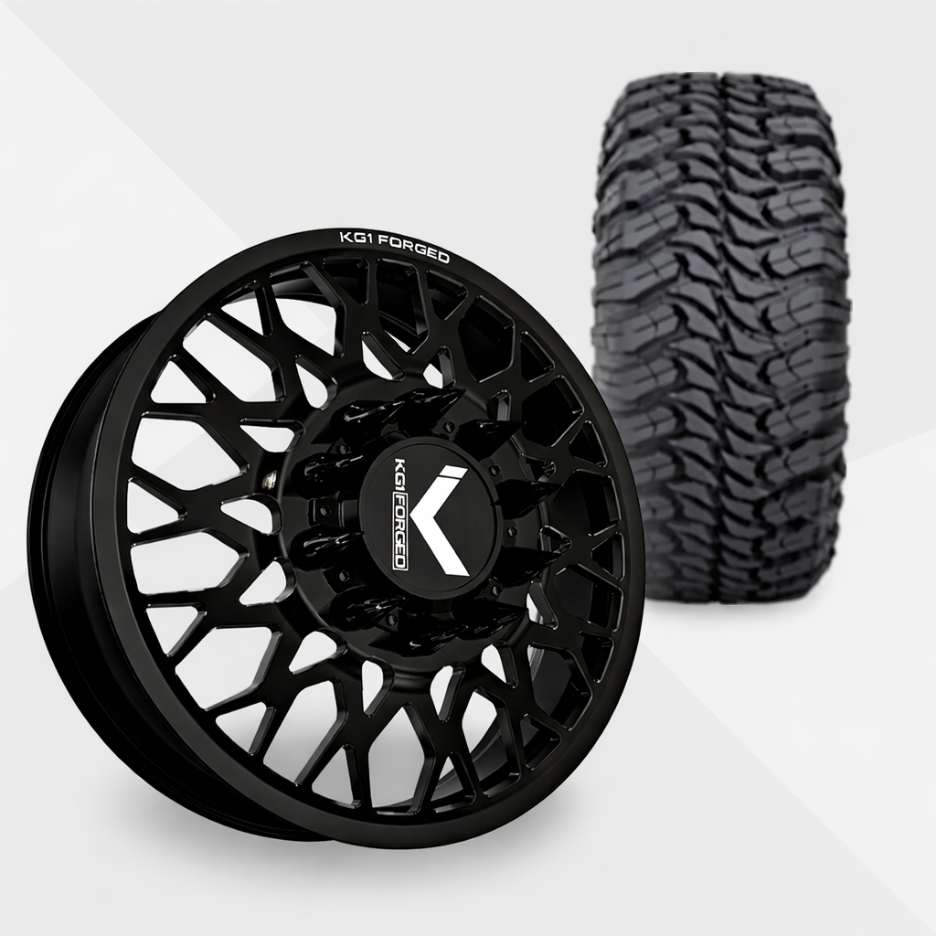 KG1 Torture-KD 24x8.25 Wheels & Atturo Tires Trail Blade MTS 37x13.50R24 Tires - 24" Dually Package