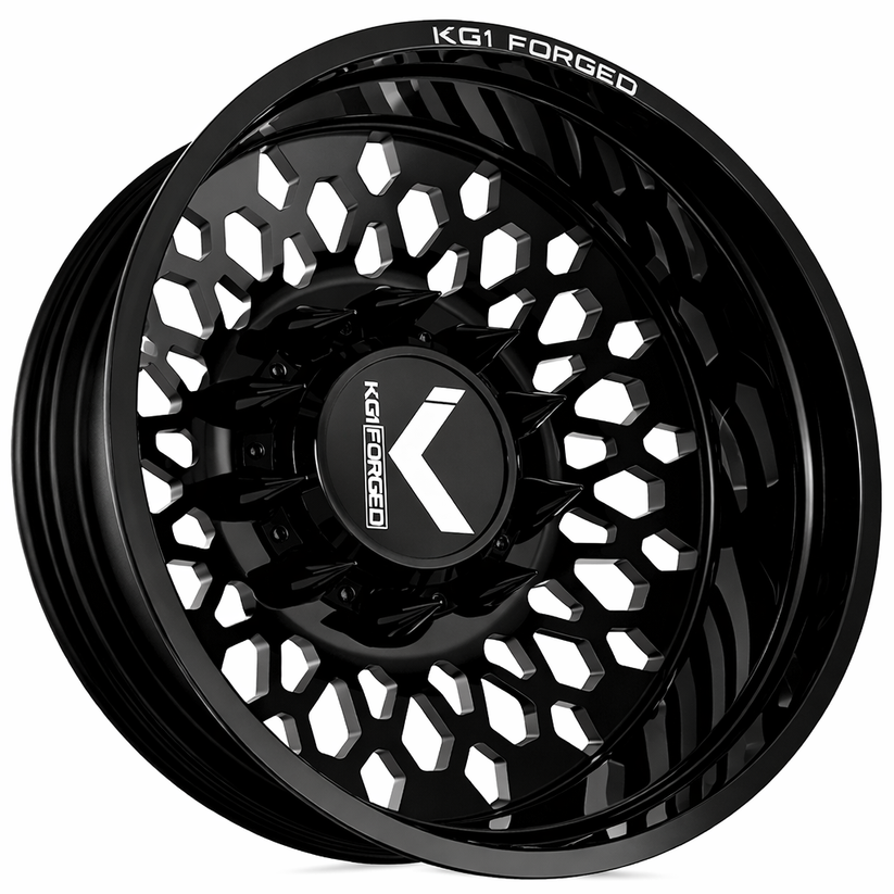 KG1 KD066 Glitz-KD Gloss Black 22x8.25 22" Dually Wheels