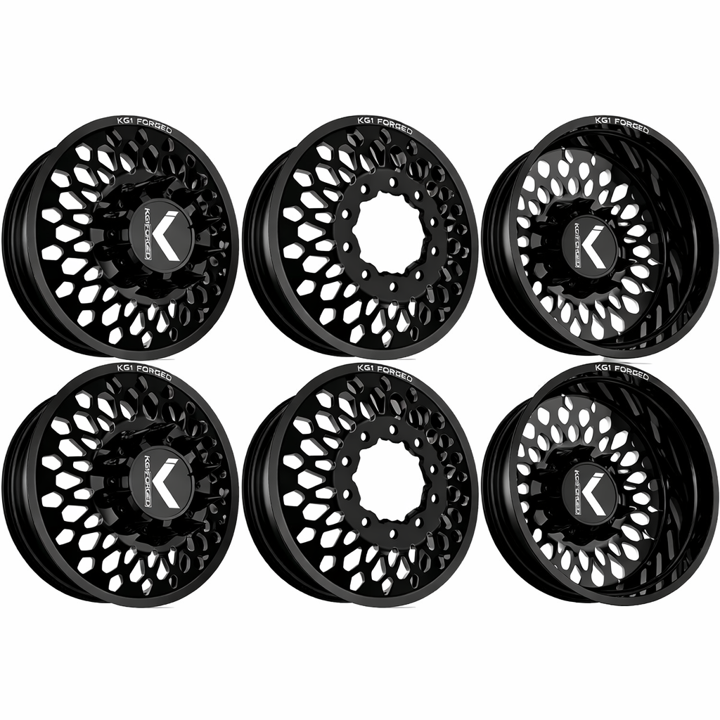 KG1 Glitz-KD 22x8.25 Wheels & Venom Power Tires Trail Hunter R/T 35x12.50R22 Tires - 22" Dually Package
