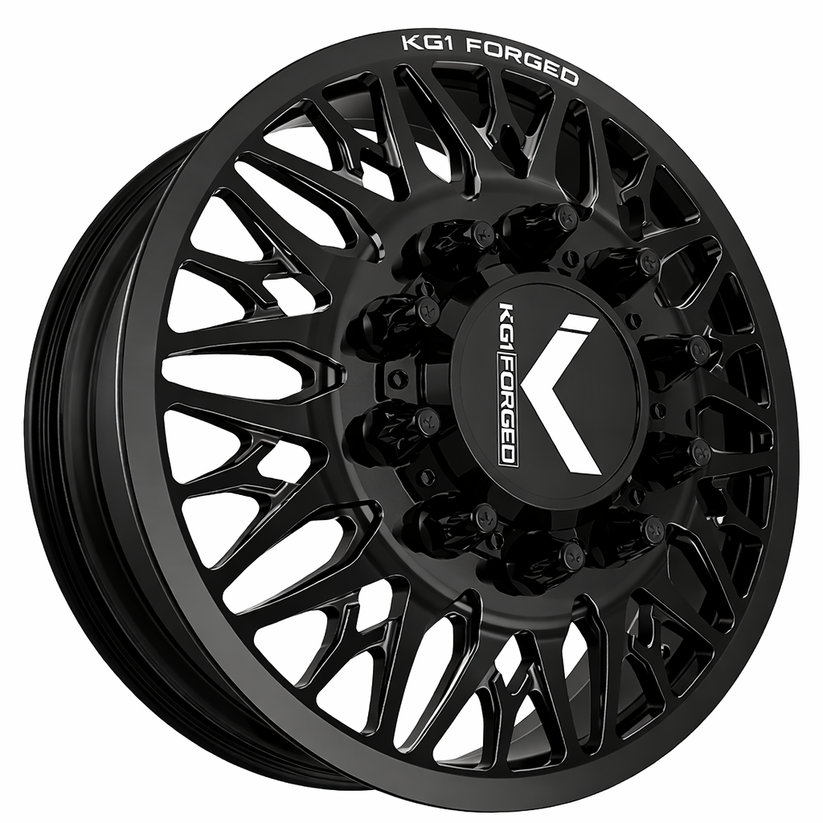 KG1 KD014 Trident-KD Gloss Black 26x8.25 26" Dually Wheels