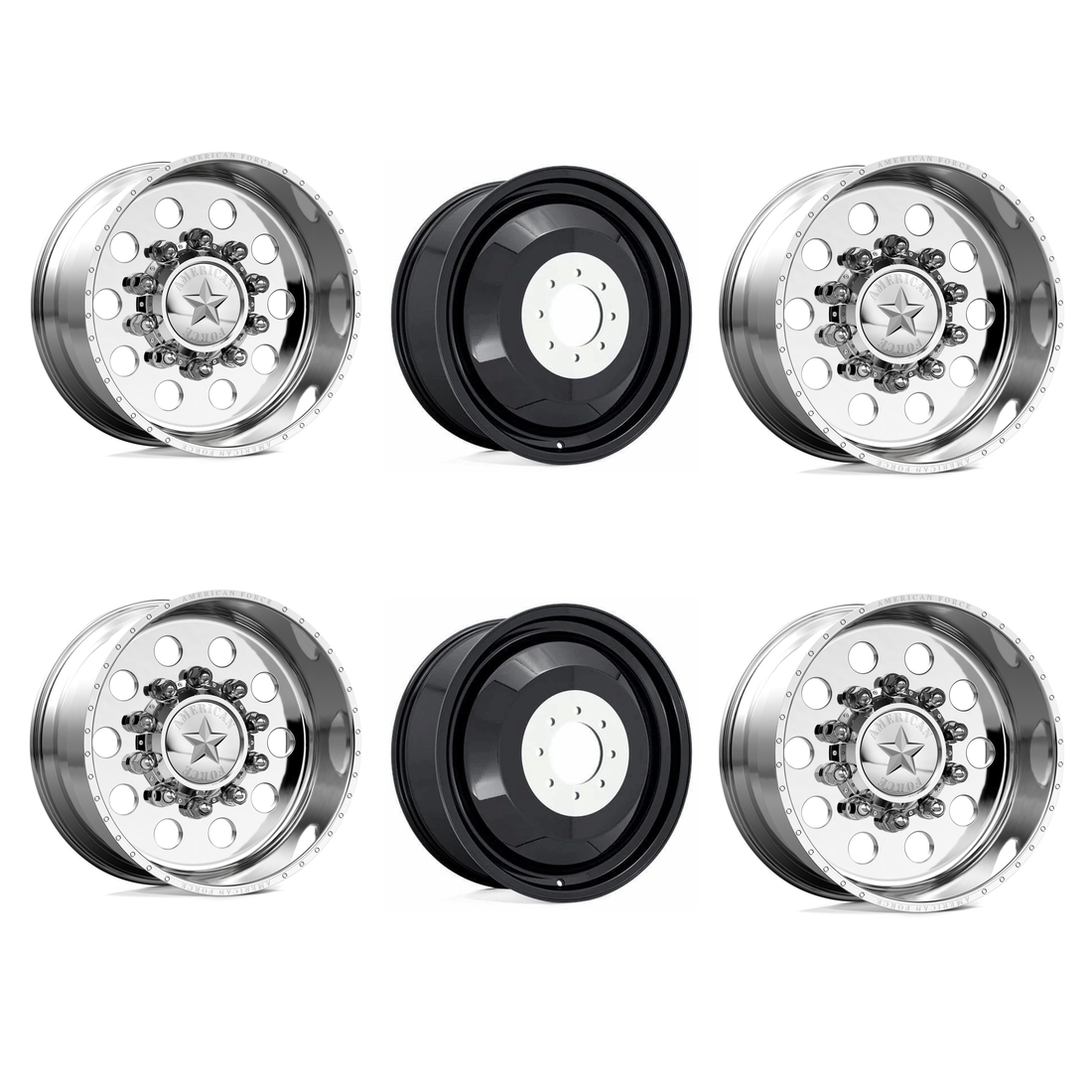 American Force 601 Classic SD Polished 22x12 10x225 Dually Wheels