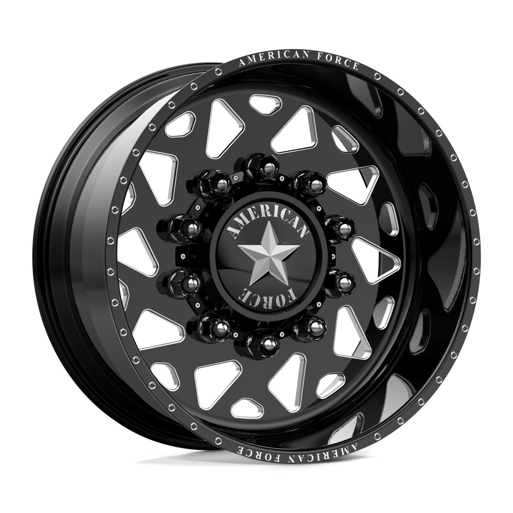 American Force 6H01 Contra SD Gloss Black Milled 26x16 10x225 Dually Wheels