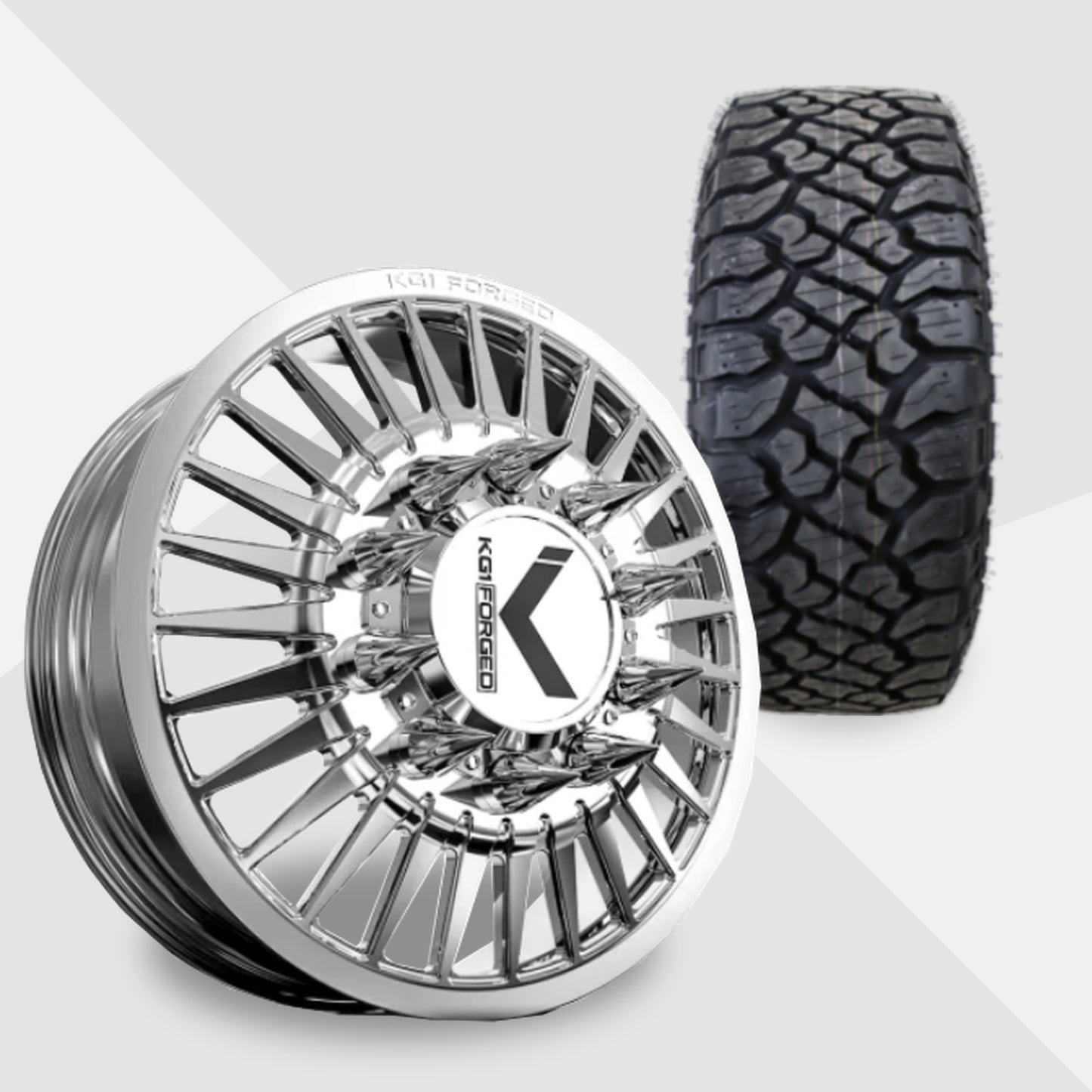 KG1 Czar-KD 24x8.25 Wheels & Kenda Tires Klever R/T 35x12.50R24 Tires - 24" Dually Package