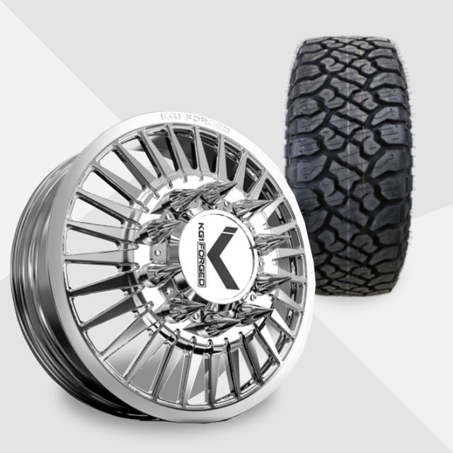 KG1 Czar-KD 24x8.25 Wheels & Kenda Tires Klever R/T 35x12.50R24 Tires - 24" Dually Package