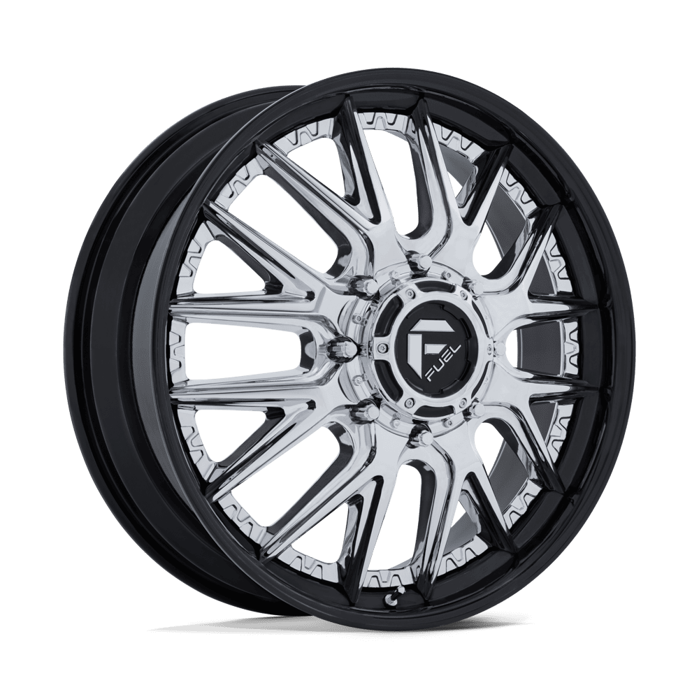 Fuel Offroad Catalyst Chrome Gloss Black Lip 22x8.25 22" Dually Wheels