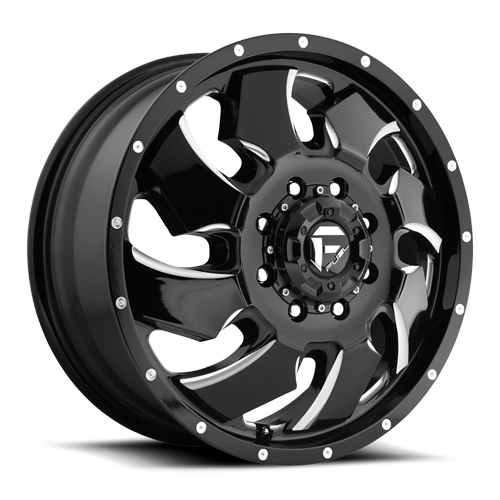 Fuel Offroad Cleaver Gloss Black Milled 20x8.25 20" Dually Wheels