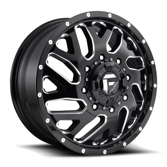 Fuel Offroad Triton Gloss Black Milled 20x8.25 20" Dually Wheels