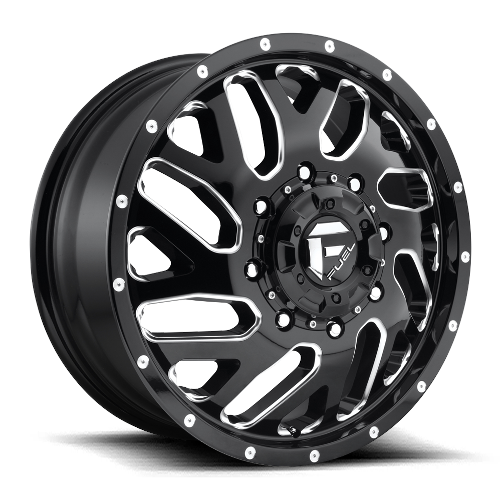 Fuel Offroad Triton Gloss Black Milled 22x8.25 22" Dually Wheels