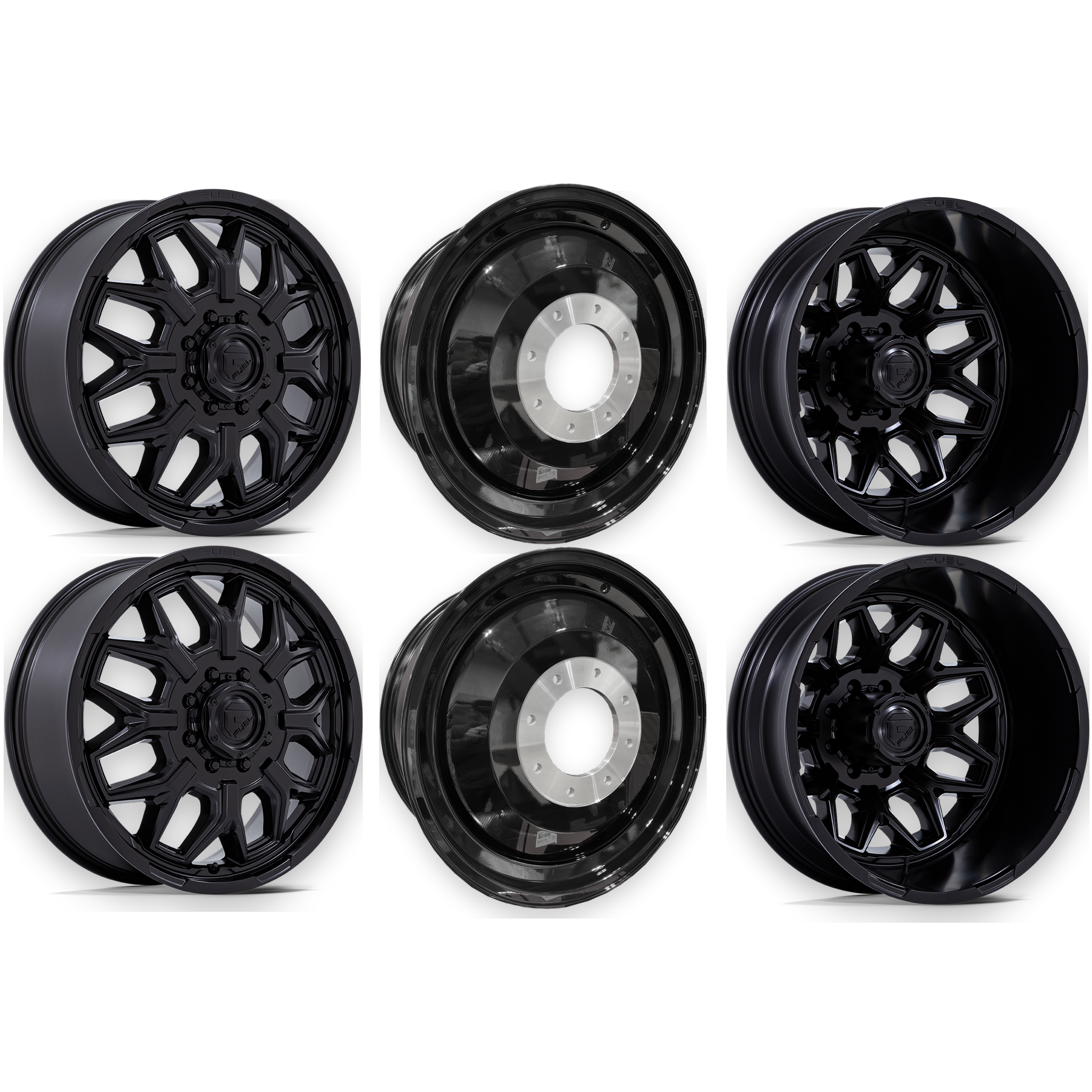 Fuel Offroad Flux Blackout 22x8.25 22" Dually Wheels