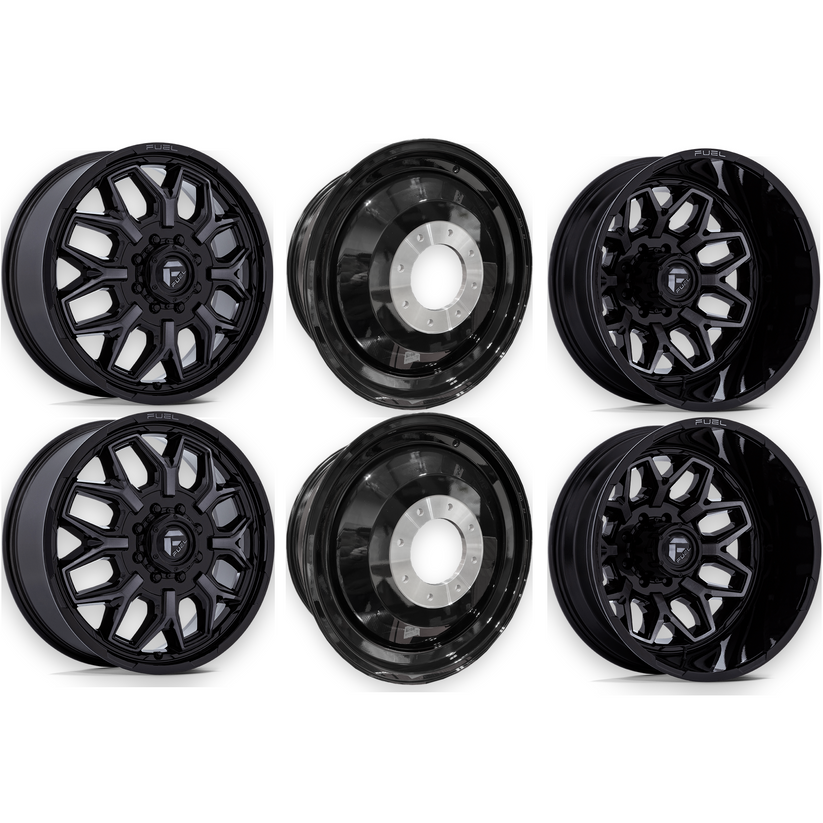 Fuel Offroad Flux 22x8.25 Wheels & Nitto Tires Recon Grappler A/T 35x12.50R22 Tires - 22" Dually Package