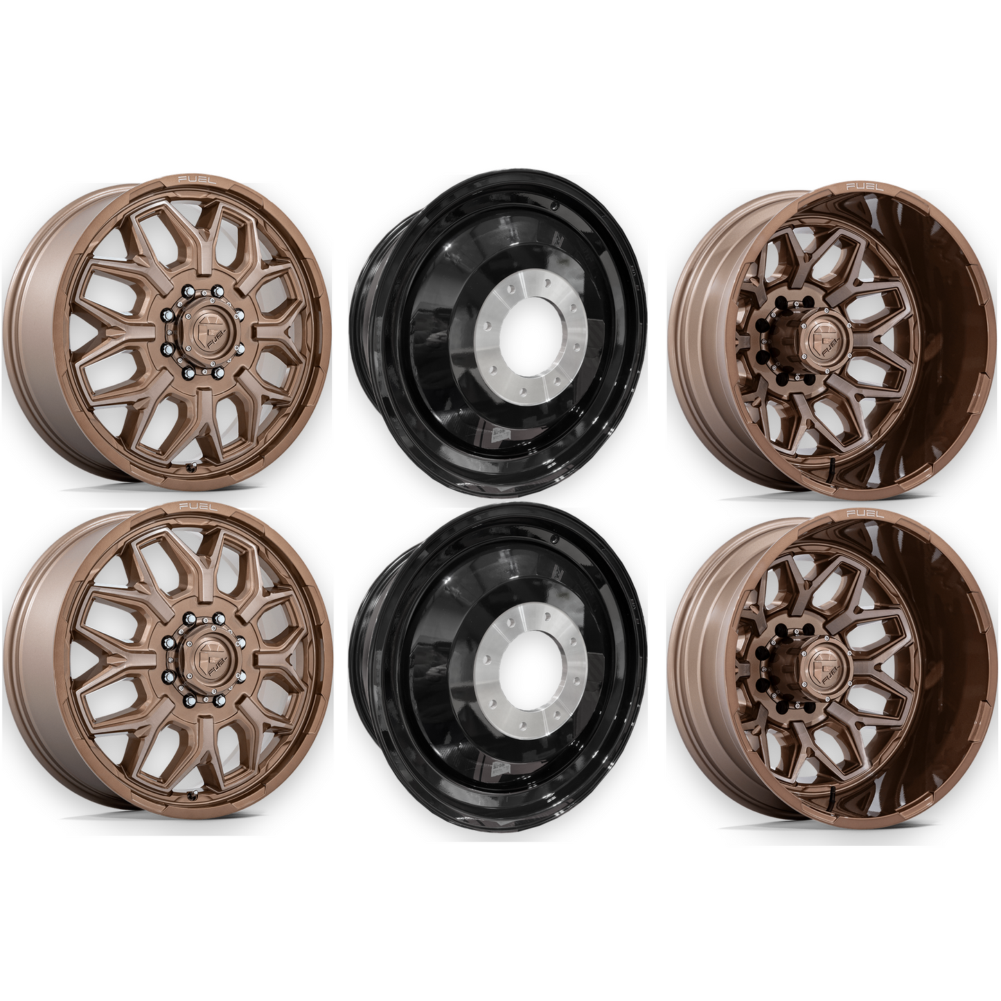 Fuel Offroad Flux Platinum Bronze 20x8.25 20" Dually Wheels