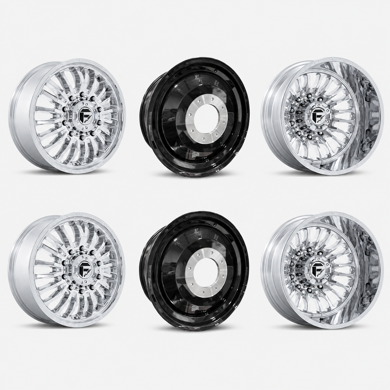Fuel Offroad D891 Arc Polished 22x8.25 8x200 Dually Wheels
