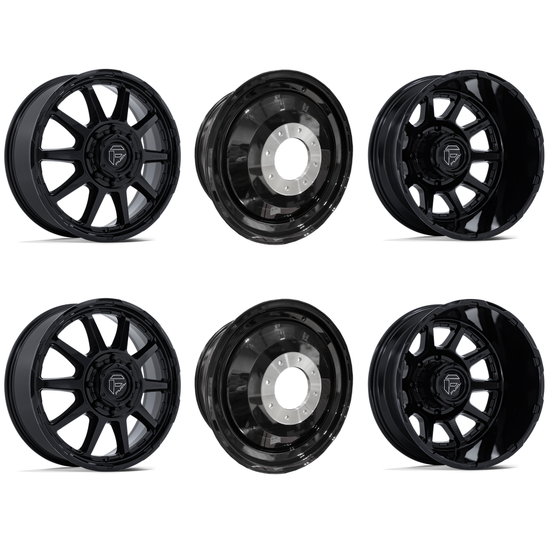 Fuel Offroad D911 Circuit Gloss Black 20x8.25 8x200 Dually Wheels