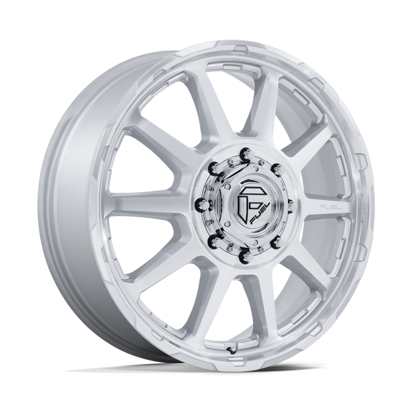 Fuel Offroad D912 Circuit Gloss Silver Machined Face 24x8.25 10x225 Dually Wheels
