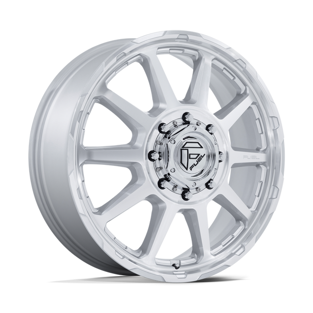 Fuel Offroad D912 Circuit Gloss Silver Machined Face 24x8.25 10x225 Dually Wheels