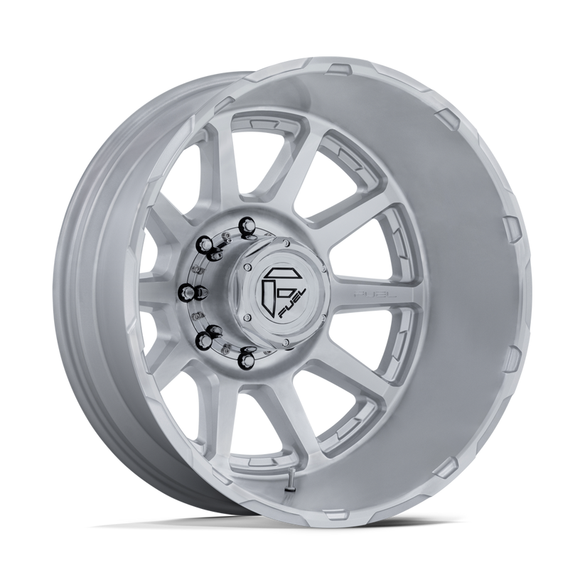 Fuel Offroad D912 Circuit Gloss Silver Machined Face 24x8.25 10x225 Dually Wheels