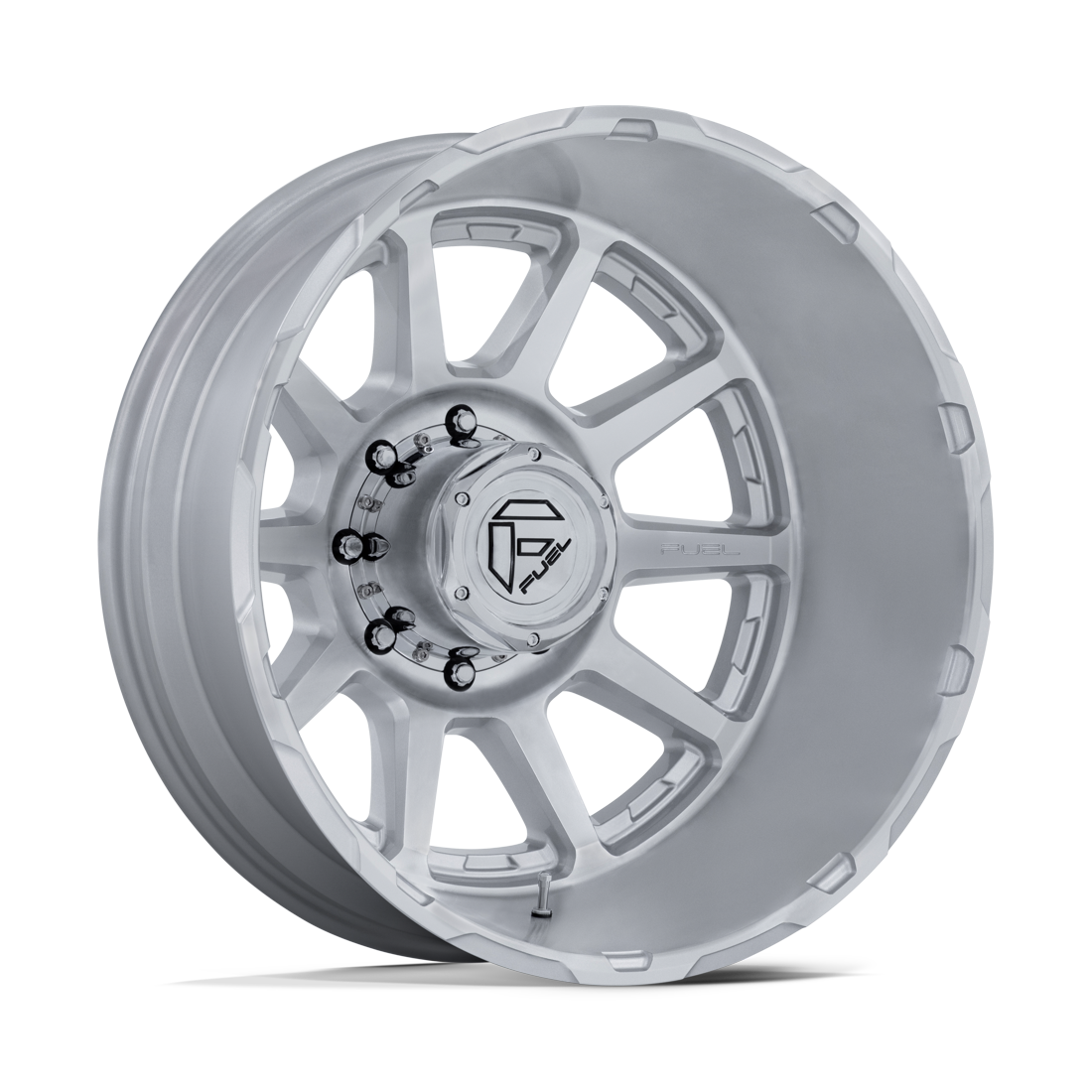 Fuel Offroad D912 Circuit Gloss Silver Machined Face 22x8.25 10x225 Dually Wheels