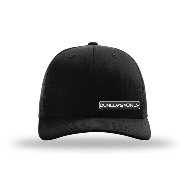 Duallys Only Black / White Logo Richardson 112 Snap Back Hat