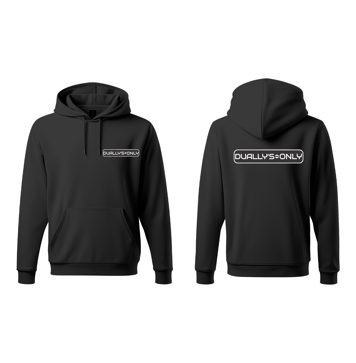 Duallys Only | Hoodie | White Logo