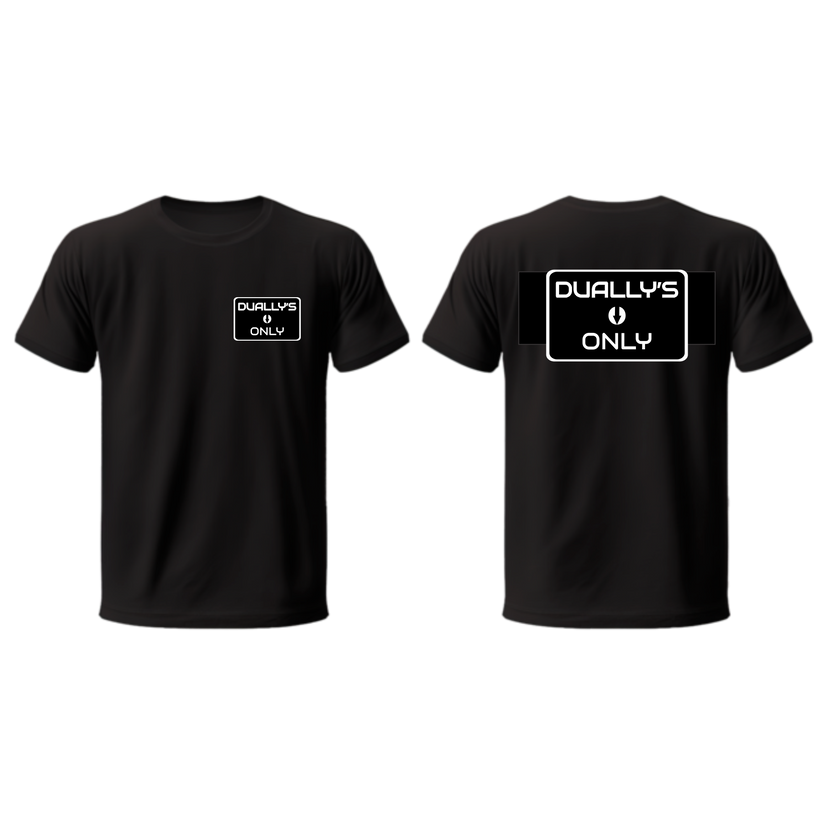 Dually's Only | T-Shirt | White Logo Vertical